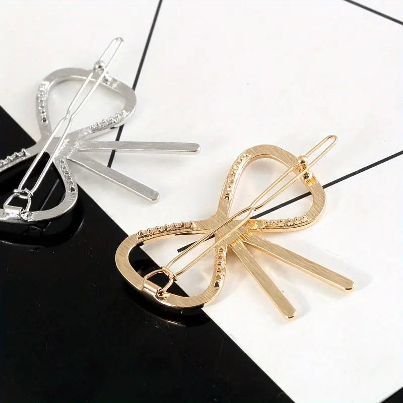 Gold bow Shaped Hair Clip
