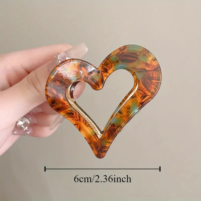 Elegant Heart Hair Claw Clip