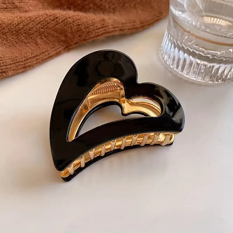 Elegant Heart Hair Claw Clip