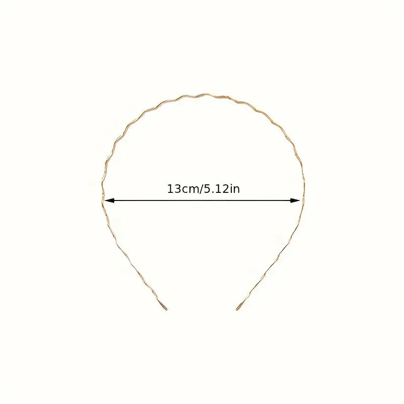 Minimalist Vintage Bright Golden Wavy Headbands