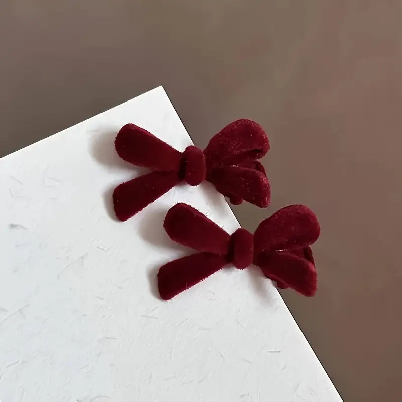 Pinza para el pelo de terciopelo con lazo pequeño