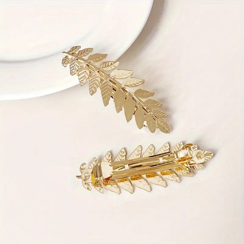Leaf Hair Clip Gold