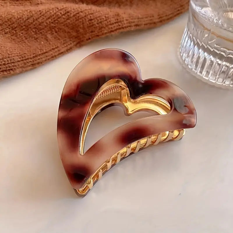 Elegant Heart Hair Claw Clip