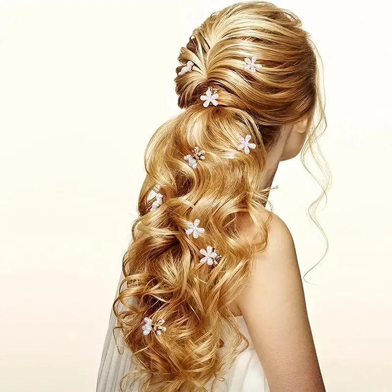 2 pares de pinzas para el pelo con forma de perla