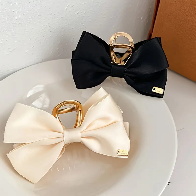 Metallic Large Satin Hair Claw Clip