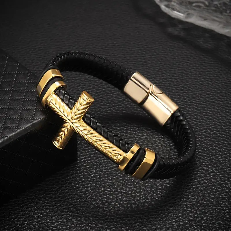 Leather Rope Hand Woven Men's Bracelet