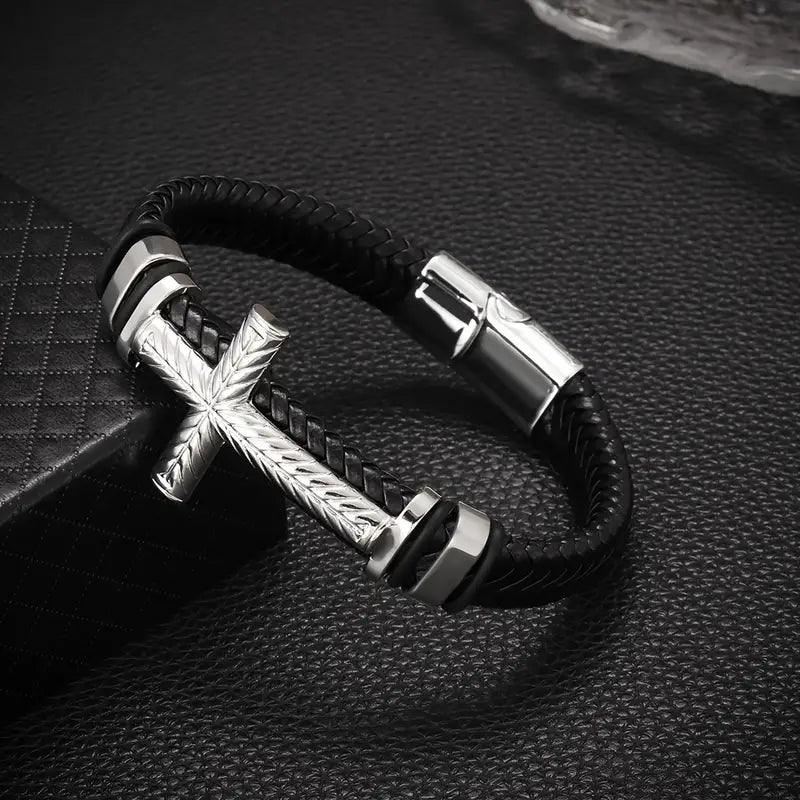 Leather Rope Hand Woven Men's Bracelet