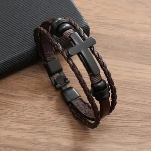 Leather Rope Hand Woven Men's Bracelet