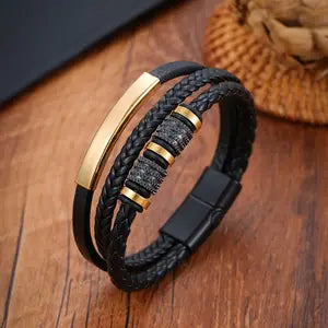 Leather Rope Hand Woven Men's Bracelet