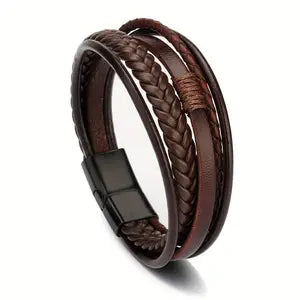 Leather Rope Hand Woven Men's Bracelet