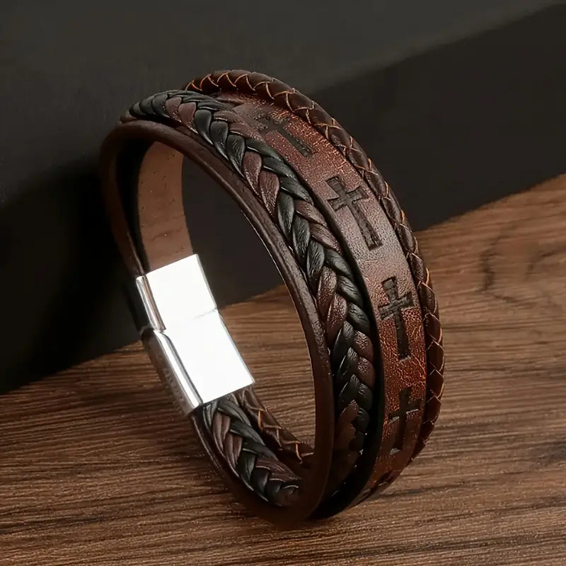 Leather Rope Hand Woven Men's Bracelet