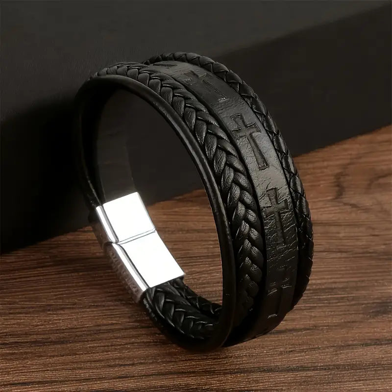 Leather Rope Hand Woven Men's Bracelet