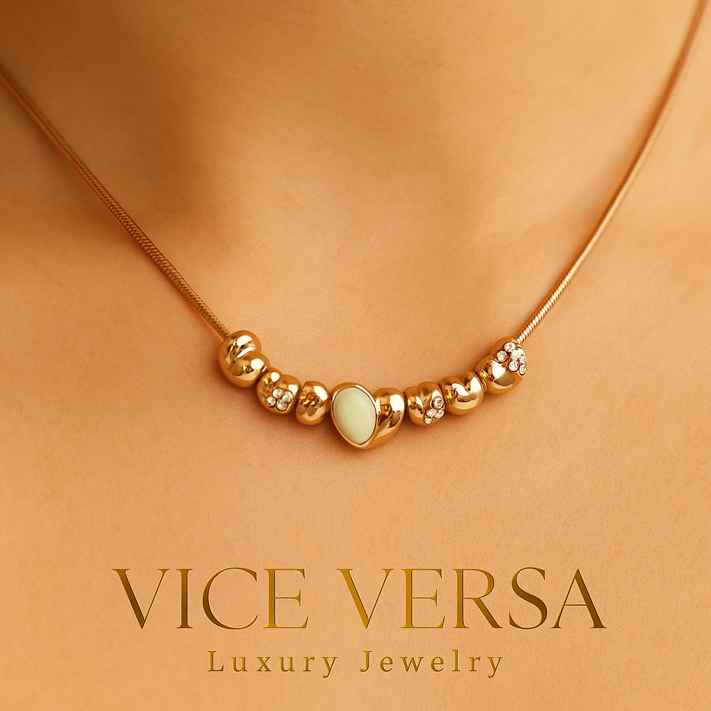 Fancy Thick Hearts Rose Gold Plated