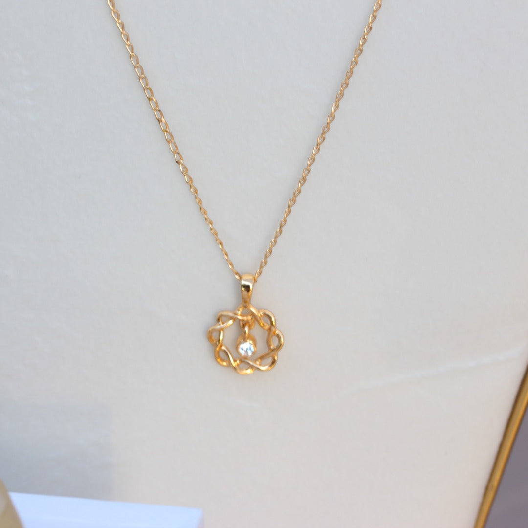 Flower Necklace Real Gold Plated