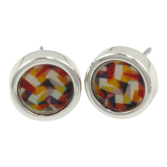 Squares Design Silver Plated Stud Earrings