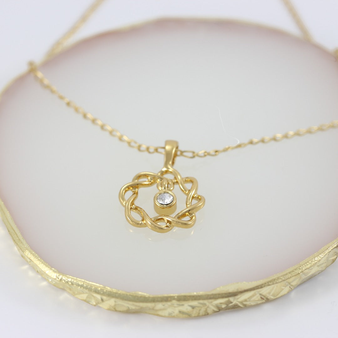 Flower Necklace Real Gold Plated
