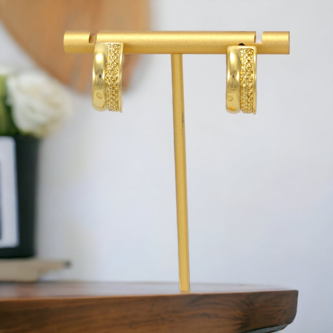 GOLD PLATED 24k HOOPS WITH DESIGN
