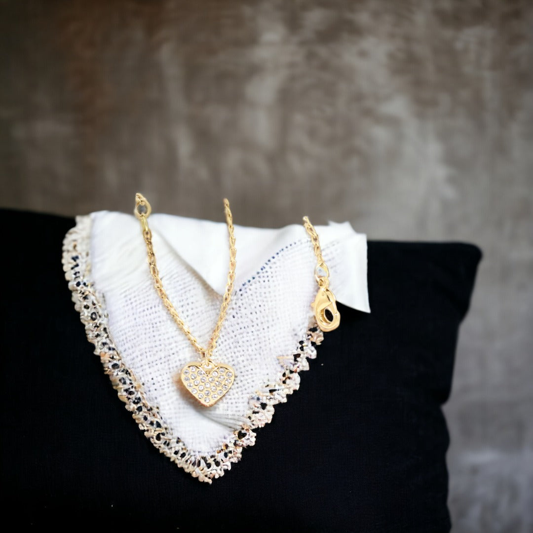 Heart Bracelet Gold Plated 24K Handmade