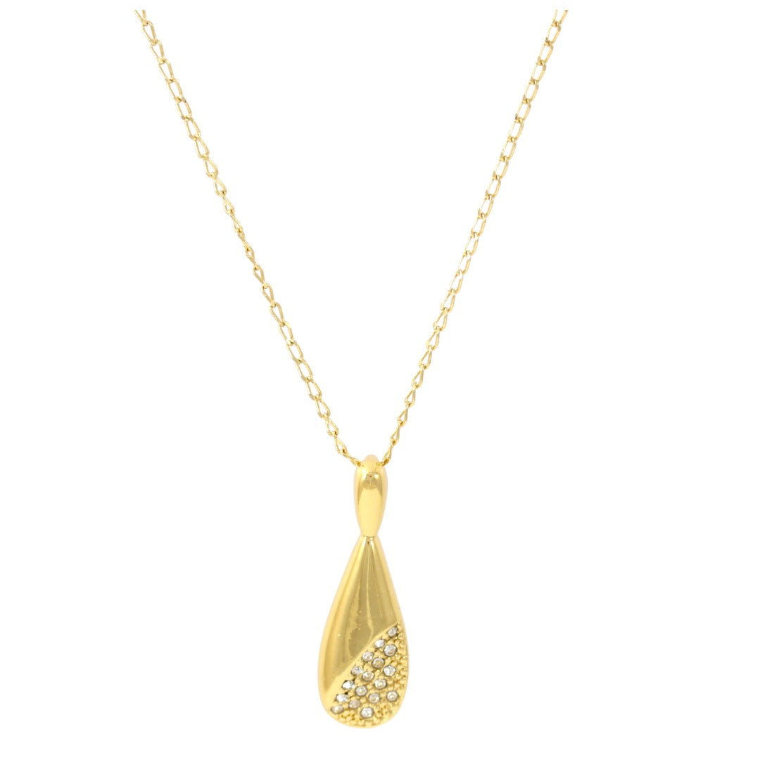 Drop Zircons Necklace Real Gold Plated