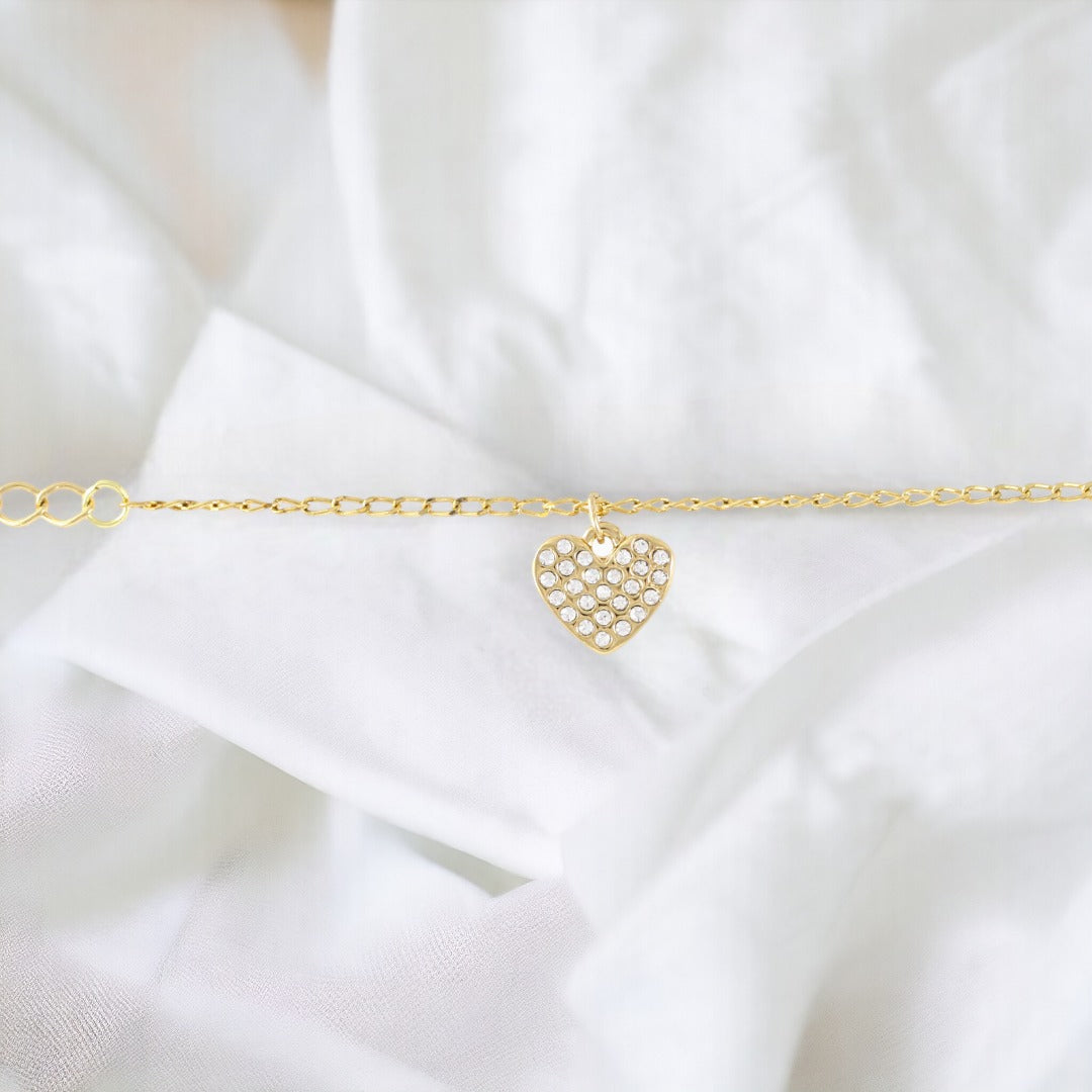 Heart Bracelet Gold Plated 24K Handmade