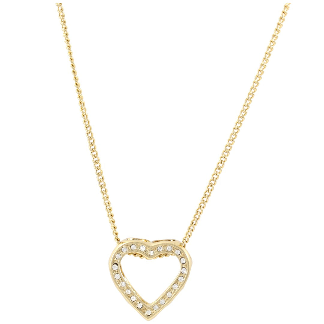 Heart Zircon Necklace Gold Plated 24K