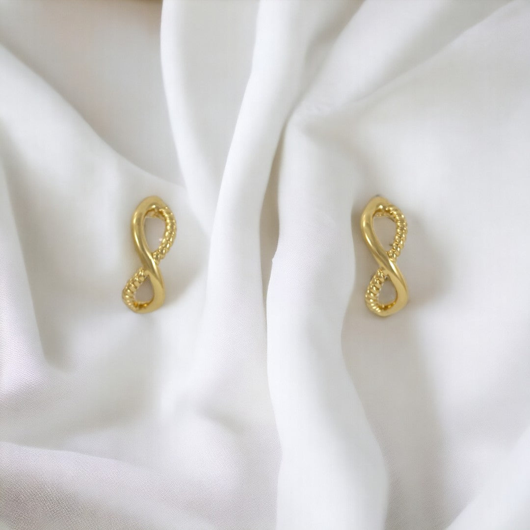 Fancy Designed Drops Gold Plated 24K Stud Earrings