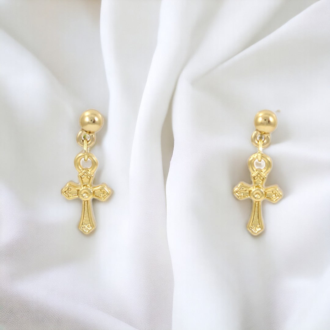 Cross Gold Plated 24K Pending Earrings