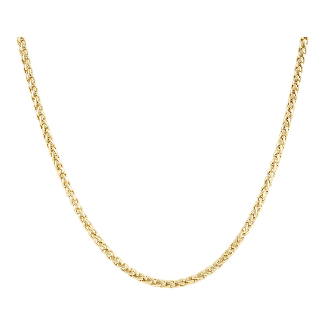 Men's Rope Chain Necklace Gold Plated 24K