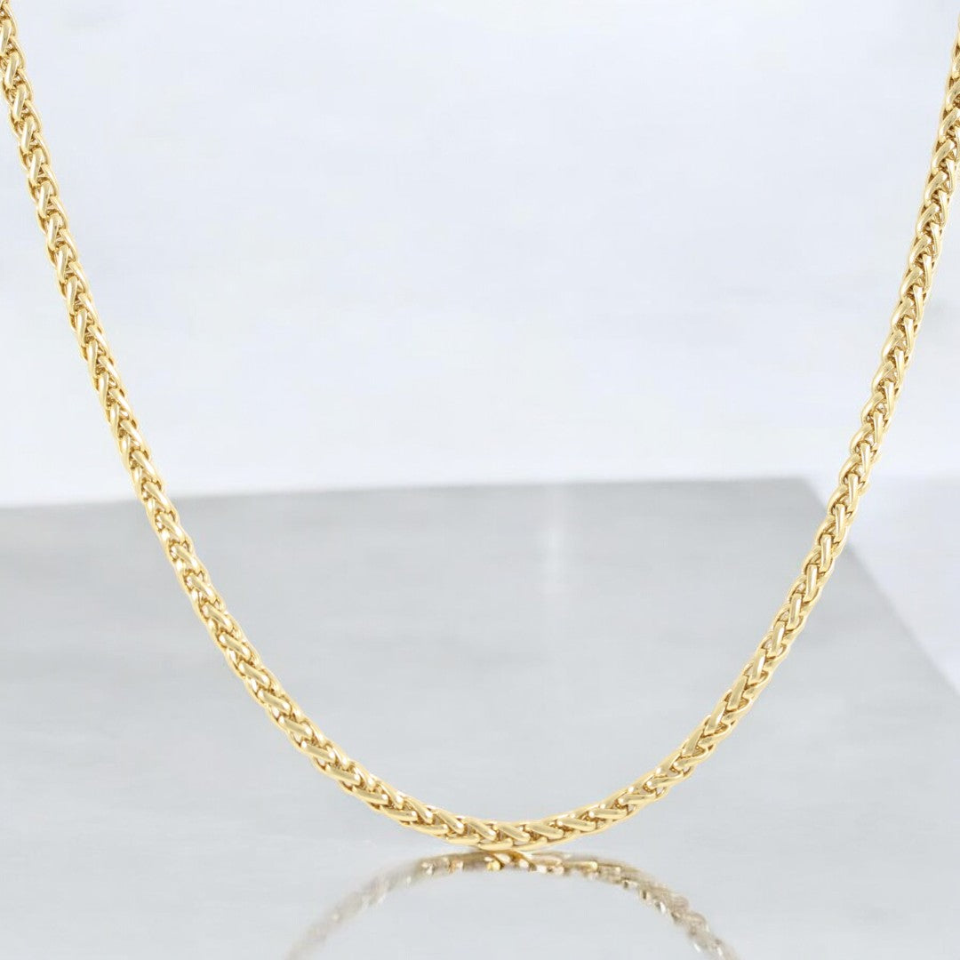 Men's Rope Chain Necklace Gold Plated 24K