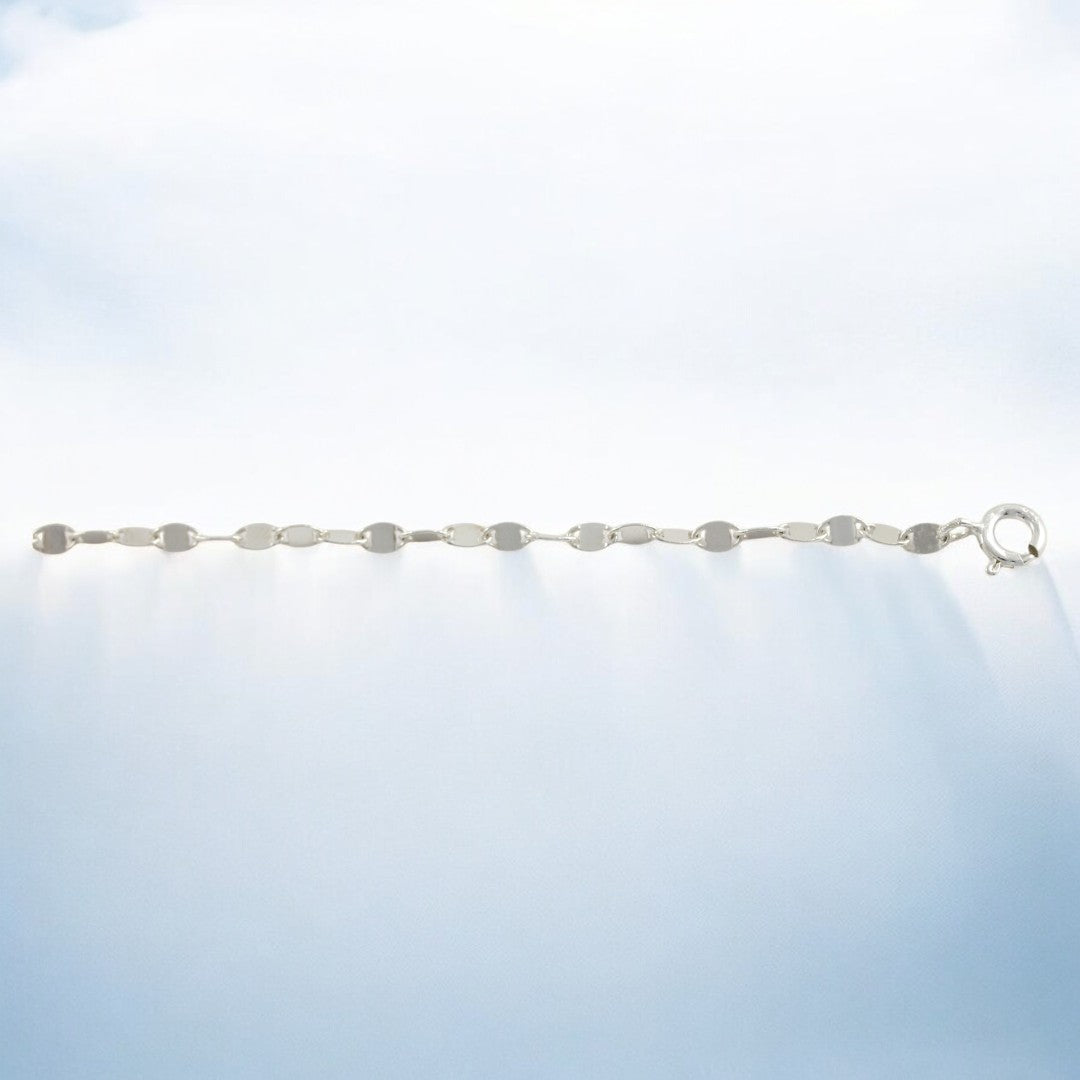 925 Sterling Silver Flattened Dics Bracelet
