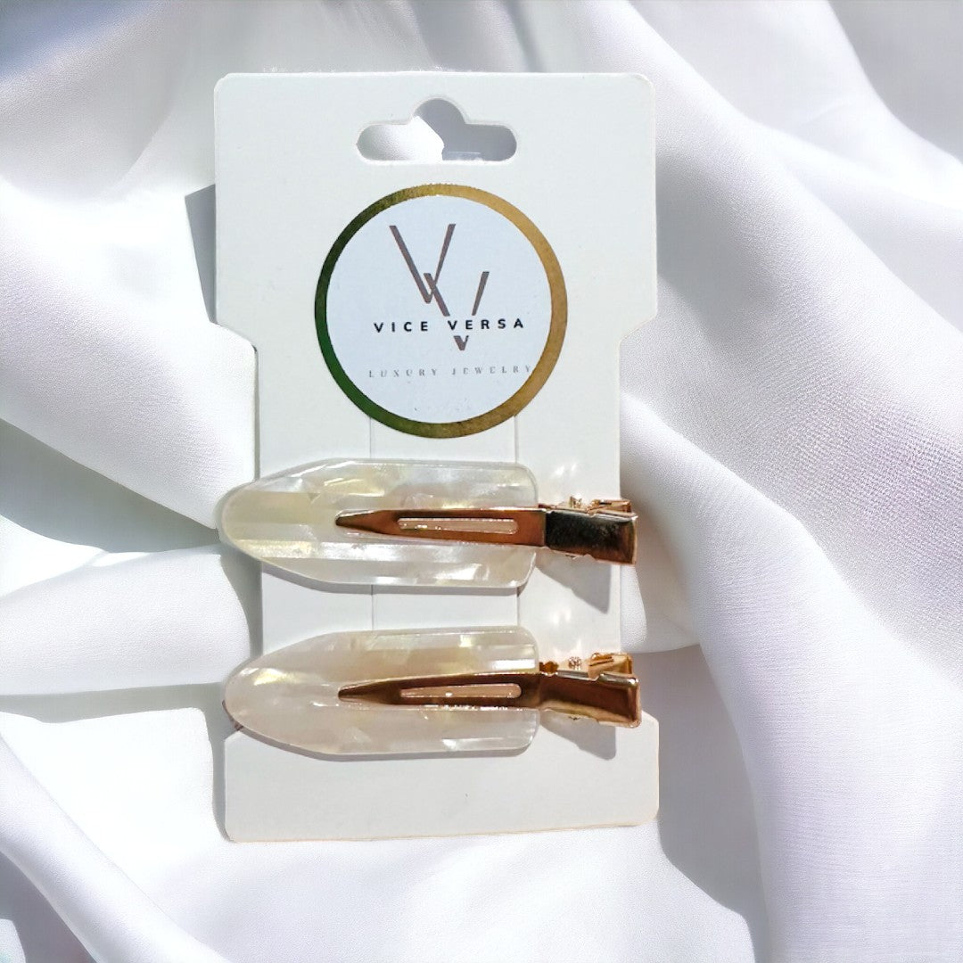 Pinzas para el cabello con láminas acrílicas