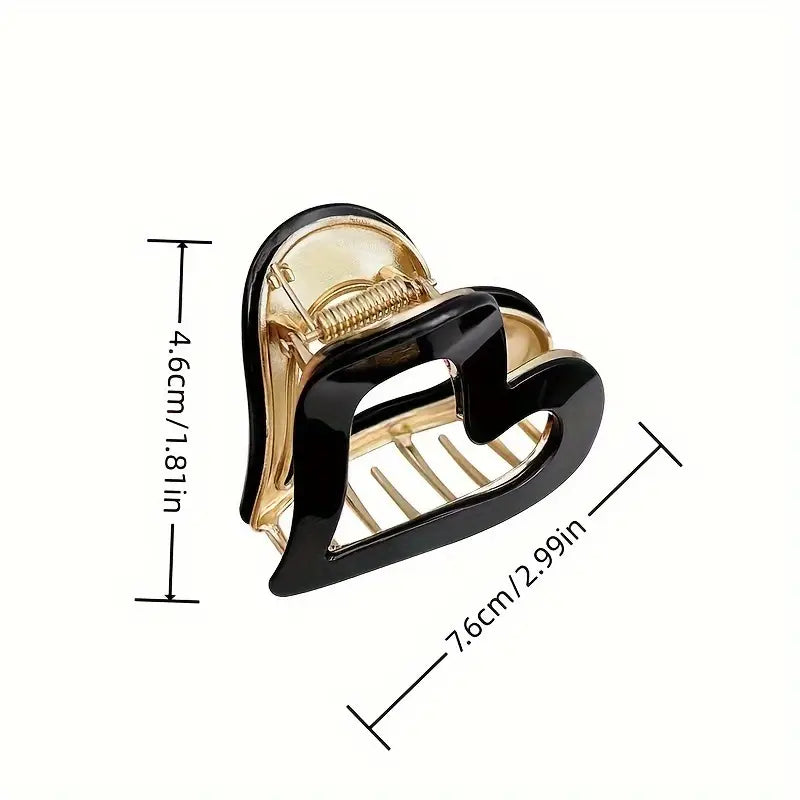 Elegant Heart Hair Claw Clip