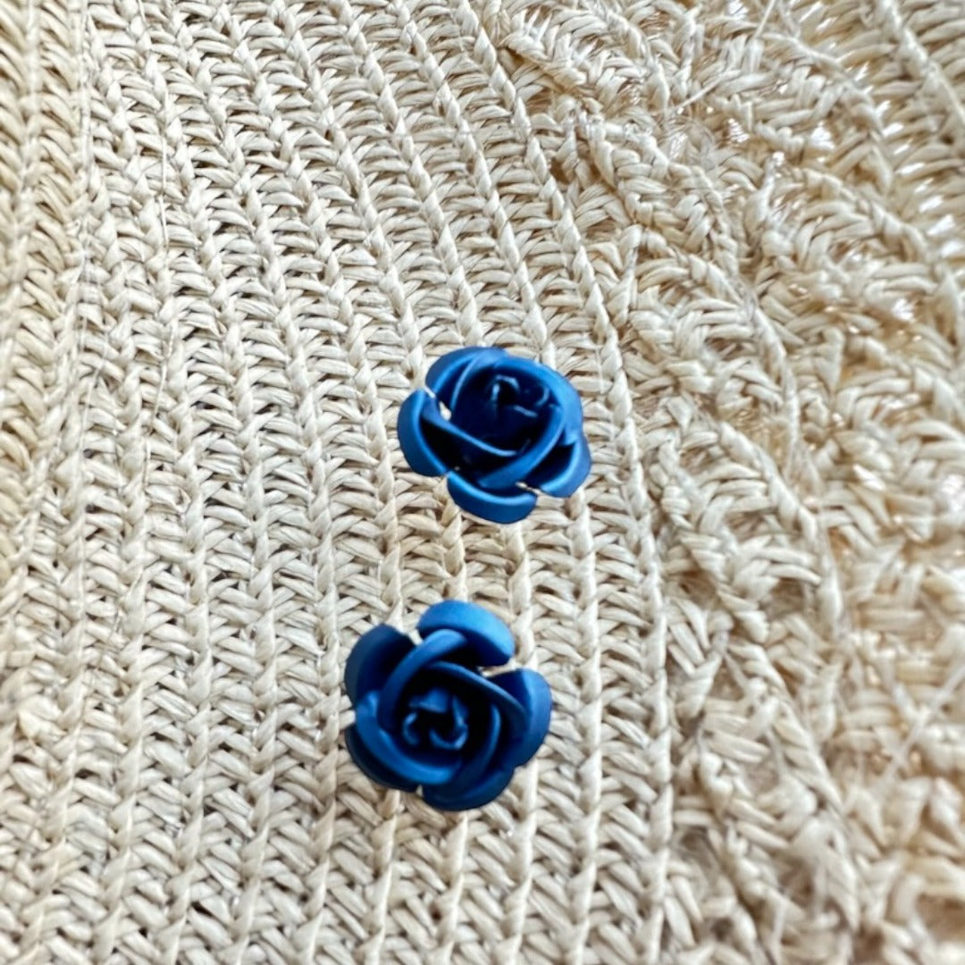 Blue Flowers Stud Earrings