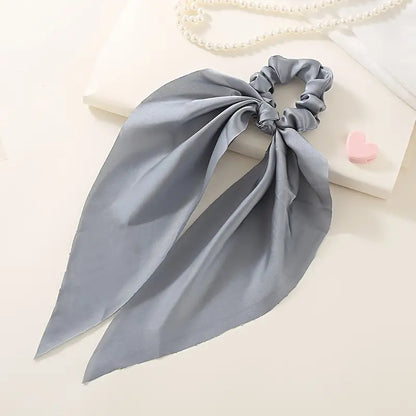 Satin Knotted Bow Hair Tie Scarf Scrunchies