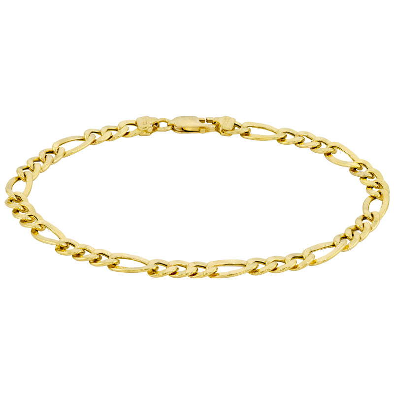 Bracelet Figaro Style Solid Gold 18K Italian