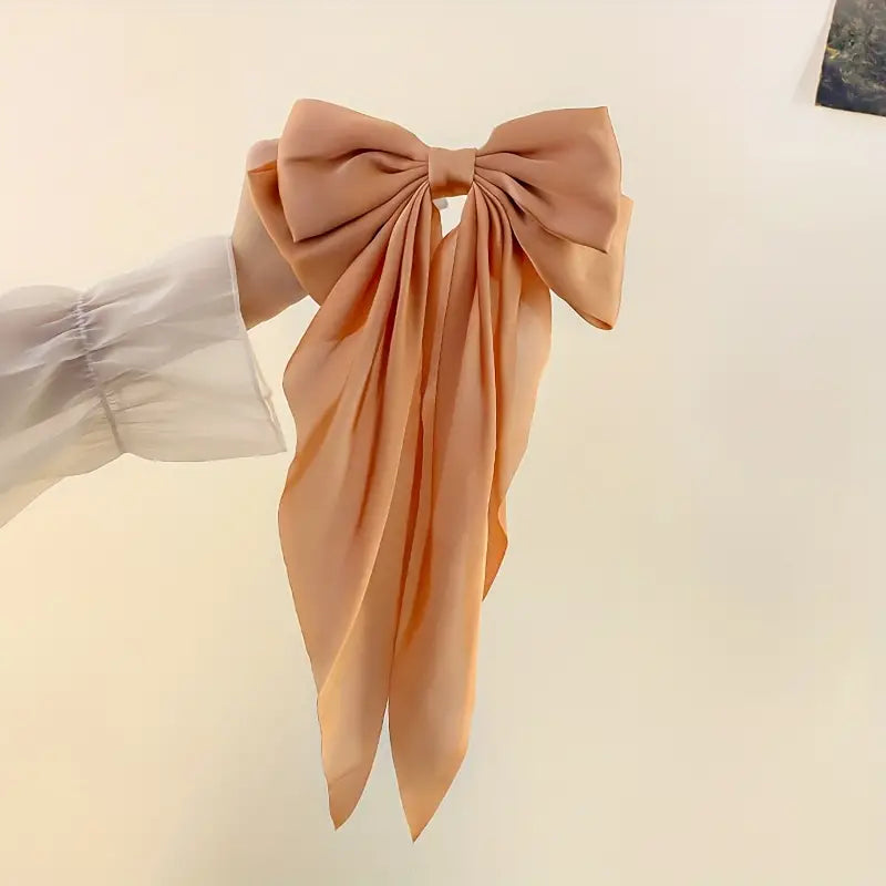 Large Bow Hair Clip Long Streamer Duck Billed Clip Elegant And Sweet Hair Accessory