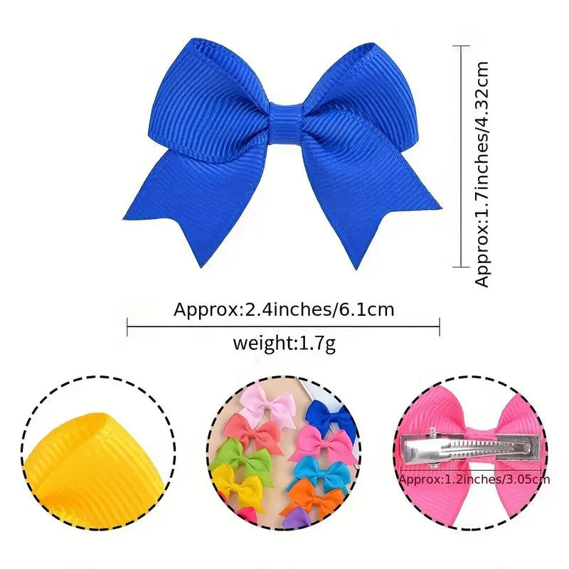 Pair Mini Cloth Ribbon Bow Hair Clip Ruffle