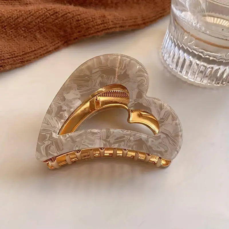 Elegant Heart Hair Claw Clip