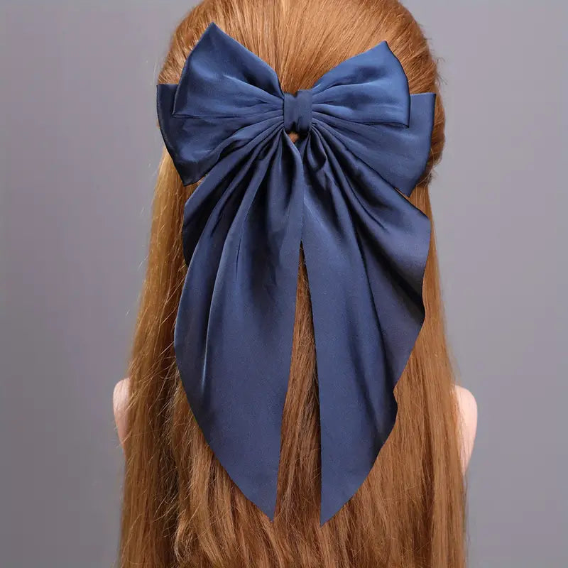 Satin Bow Tie Hair Clip Medium