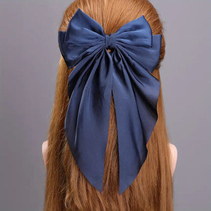 Satin Bow Tie Hair Clip Medium