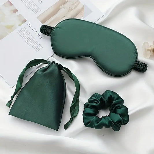 Satin Sleep Mask w/ Hair Tye & Bag (3pc)