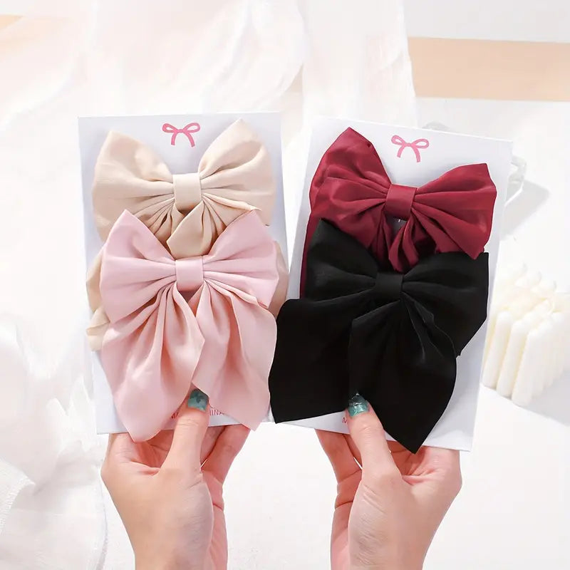 Satin & Texture Hair Bow Clip