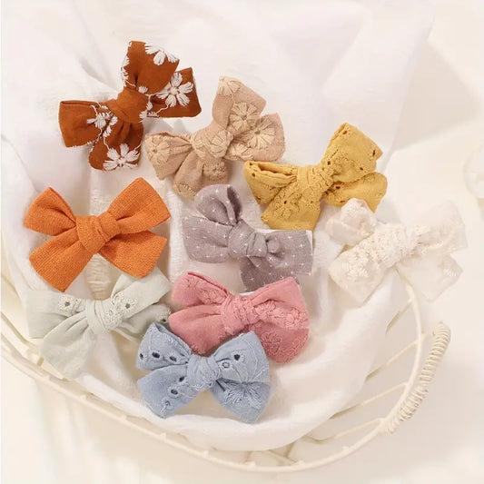 Pair Baby Cloth Ribbon Bow Hair Clip