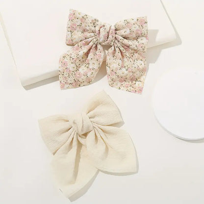 Satin & Texture Hair Bow Clip