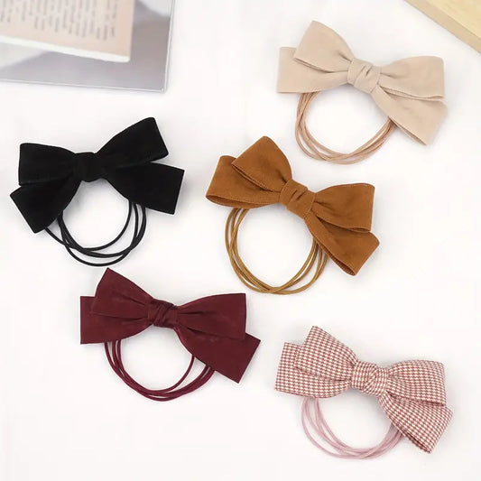 Leather Bow Hair Tie