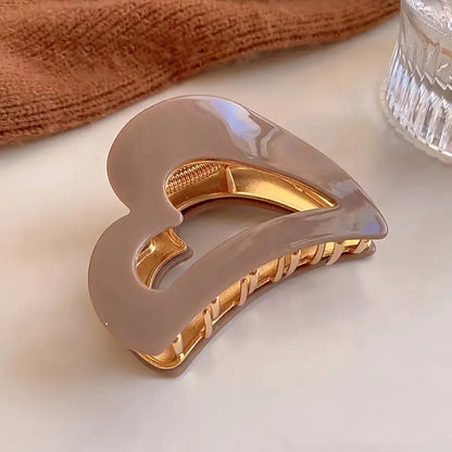 Elegant Heart Hair Claw Clip