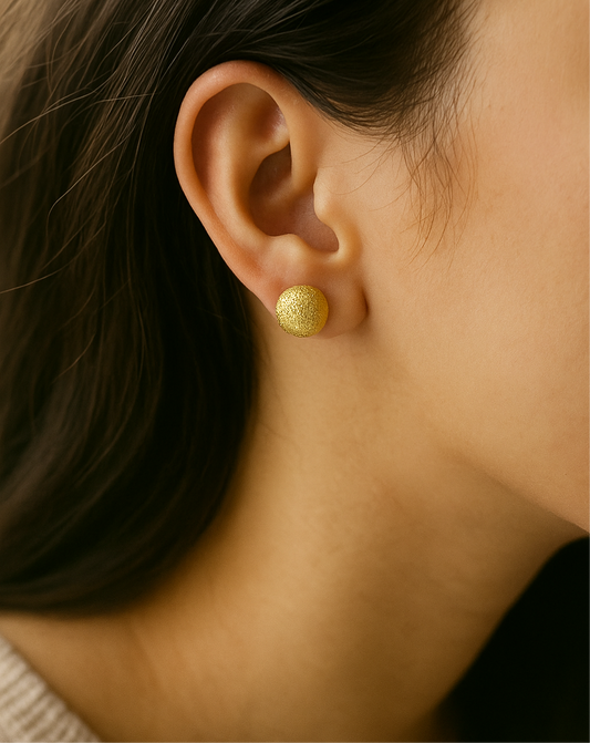 Ball Earrings Gold Plated 24K
