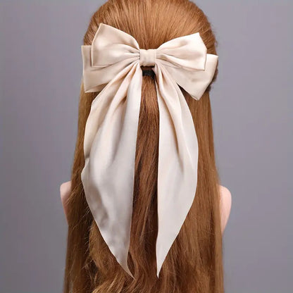 Satin Bow Tie Hair Clip Medium