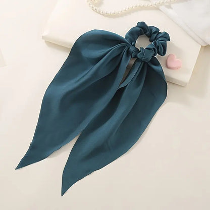 Satin Knotted Bow Hair Tie Scarf Scrunchies