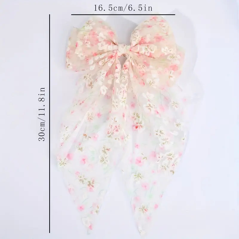 Transparent Clip Bow Large